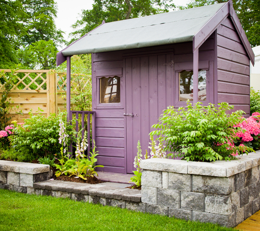 lilac garden shed